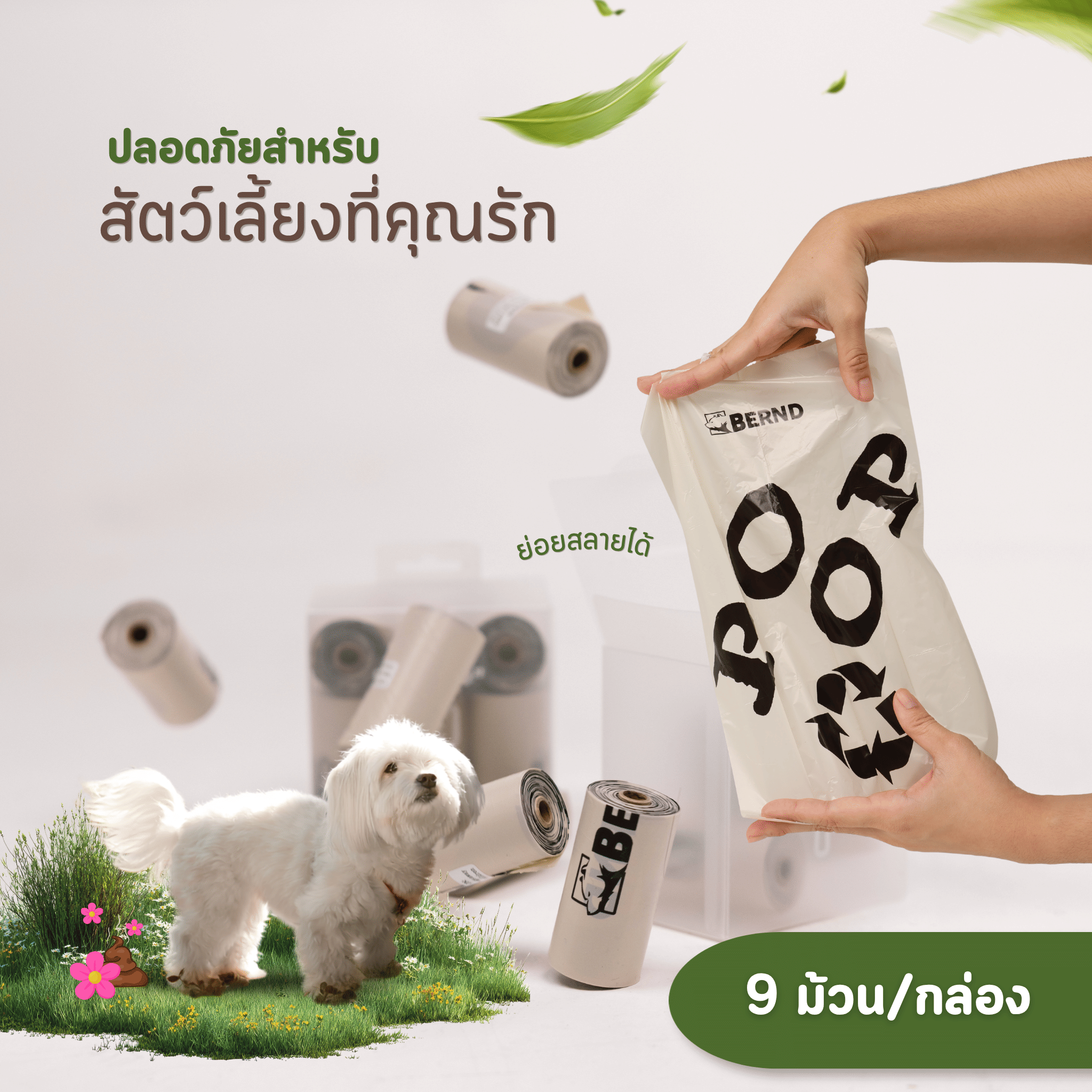 ถุงขยะเก็บมูลสัตว์เลี้ยง BERND 23X33 ซม. 9 ชิ้น_3