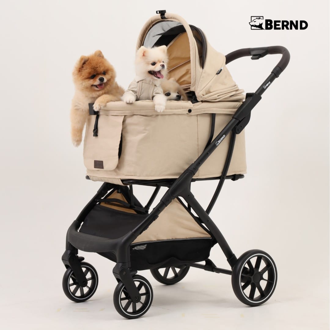 รถเข็นสัตว์เลี้ยง พับอัตโนมัติ BERND GROOVE PET - LATTE BEIGE_11