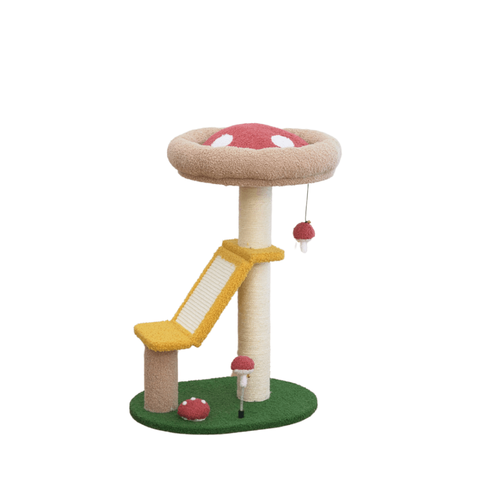 คอนโดแมว Catry รุ่น Mushroom Quest พร้อมเสาลับเล็บรูปทรงเห็ดขนาดเล็ก