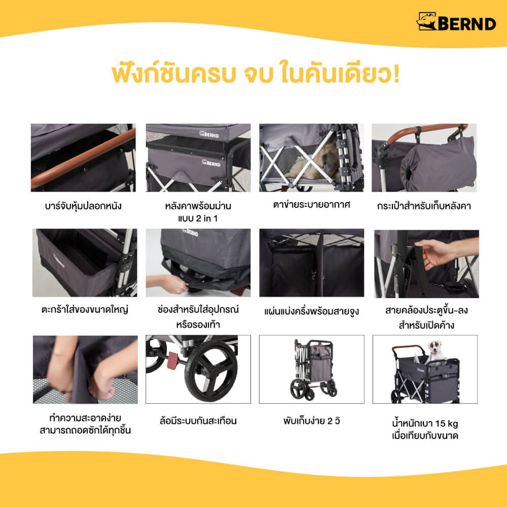รถเข็นสัตว์เลี้ยง BERND BLOOM PET สีน้ำเงิน (LIMITED)