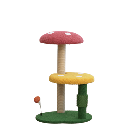 คอนโดแมว Catry รุ่น Twin Mushroom พร้อมเสาลับเล็บรูปทรงเห็ดขนาดเล็ก_0