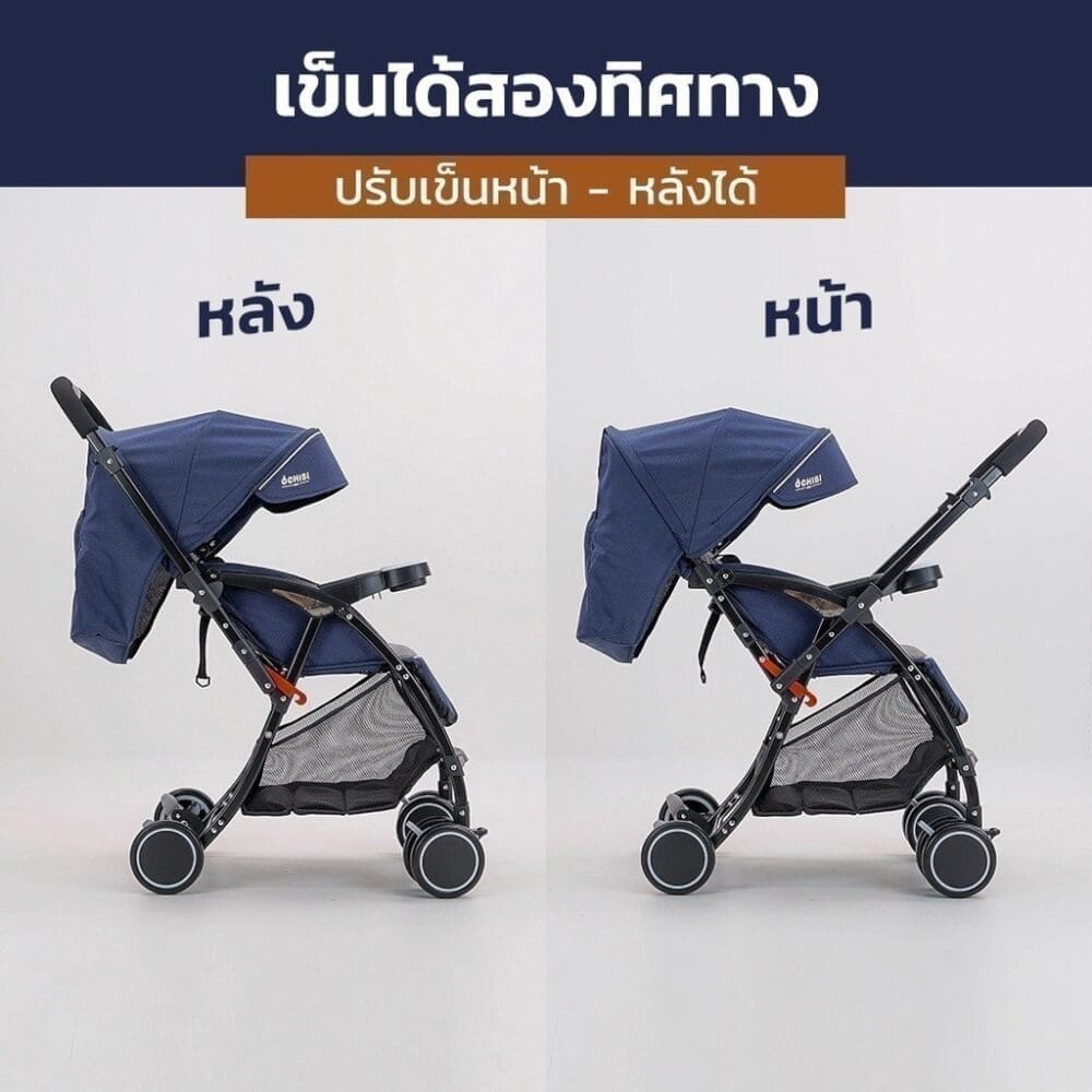 รถเข็นเด็กแบบเข็นได้สองทิศทาง BEBEPLAY รุ่น OCHIBI 180 HYBRID (สีเทา)