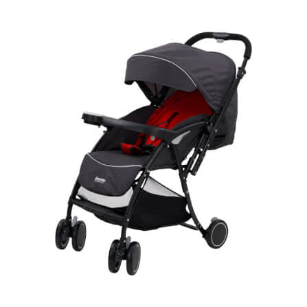 รถเข็นเด็กแบบเข็นได้สองทิศทาง BEBEPLAY รุ่น OCHIBI 180 HYBRID (สีดำ-แดง)