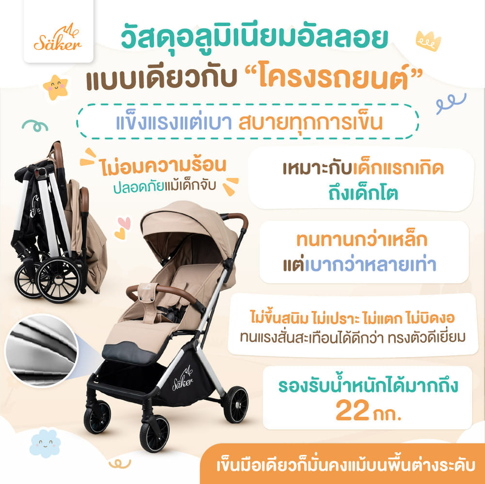 รถเข็นเด็ก SAKER0200-MOCHA