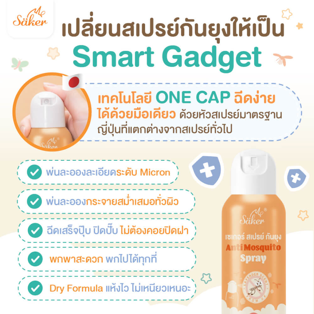 สเปรย์กันยุง SAKER กลิ่นลาเวนเดอร์ รุ่น 0192