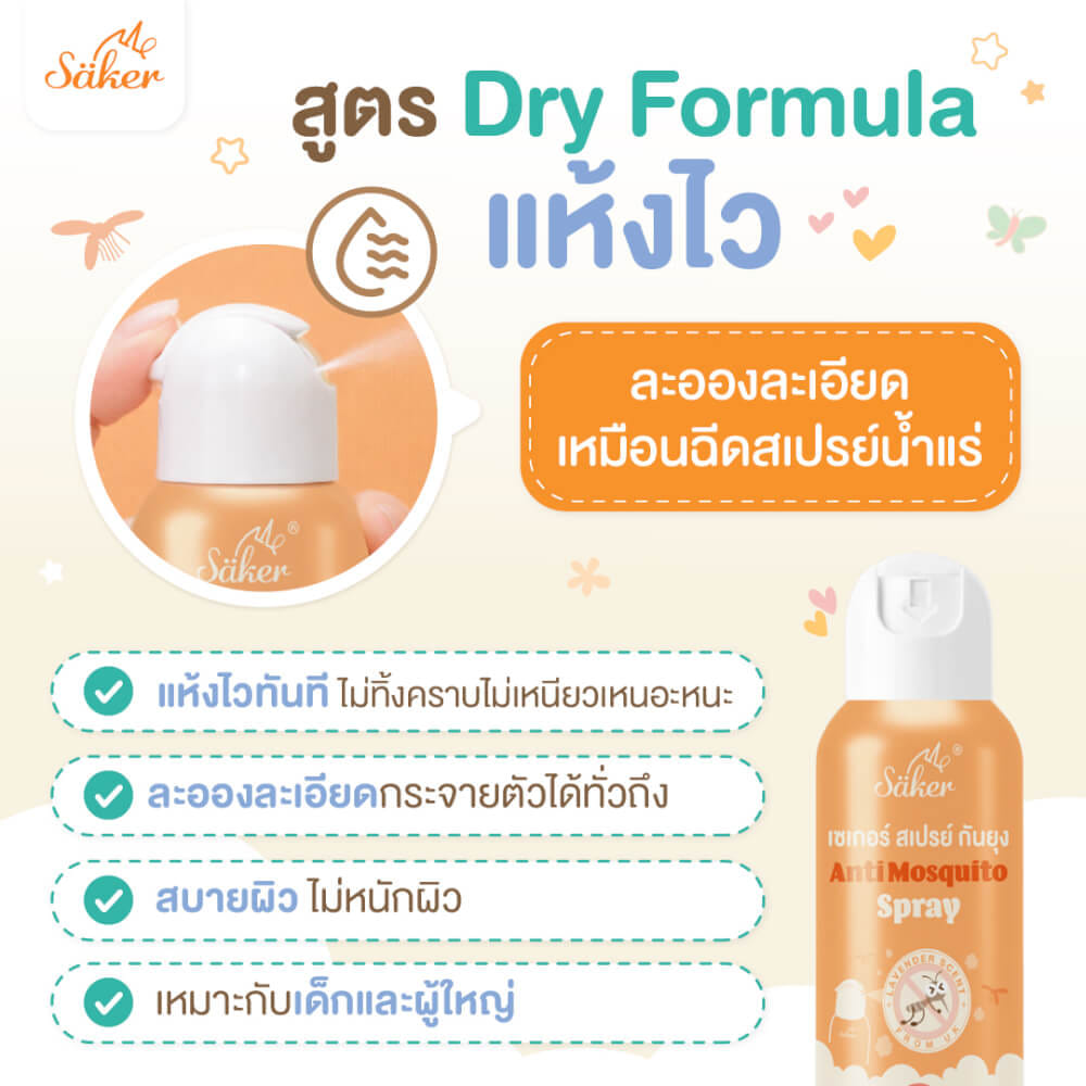 สเปรย์กันยุง SAKER กลิ่นลาเวนเดอร์ รุ่น 0192