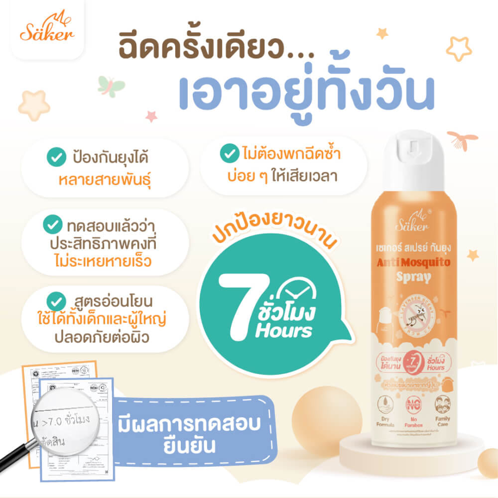 สเปรย์กันยุง SAKER กลิ่นลาเวนเดอร์ รุ่น 0192
