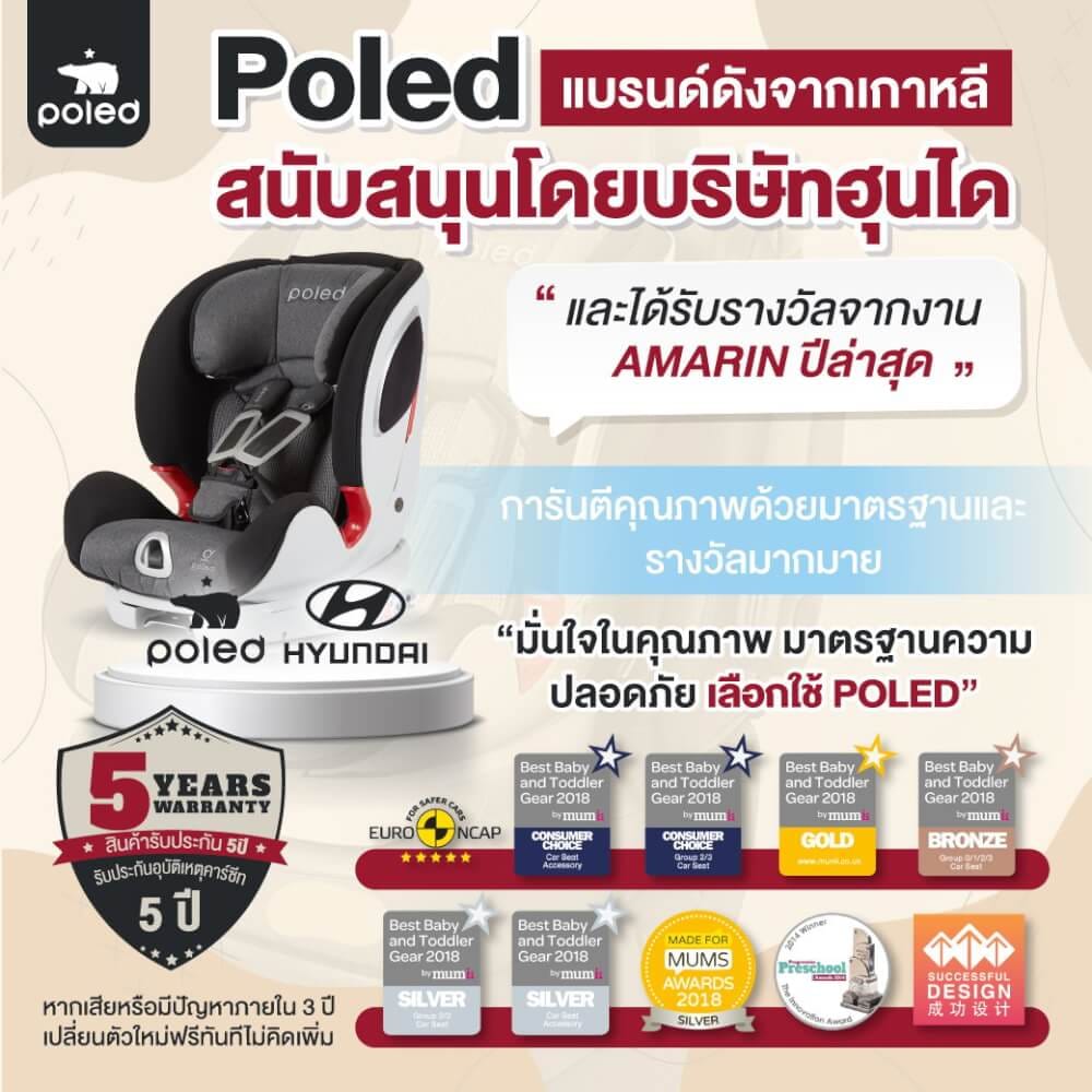คาร์ซีท POLED Y-FIX PRO สำหรับ1-12ปี สีดำ -  ราคาโปรโมรชั่น ไม่มีประกัน_9