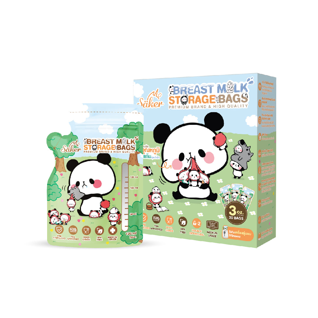 ถุงเก็บน้ำนม SAKER SAKER0210-3OZ MOCHI PANDA 3OZ (แพ็ก 20 ชิ้น)_0