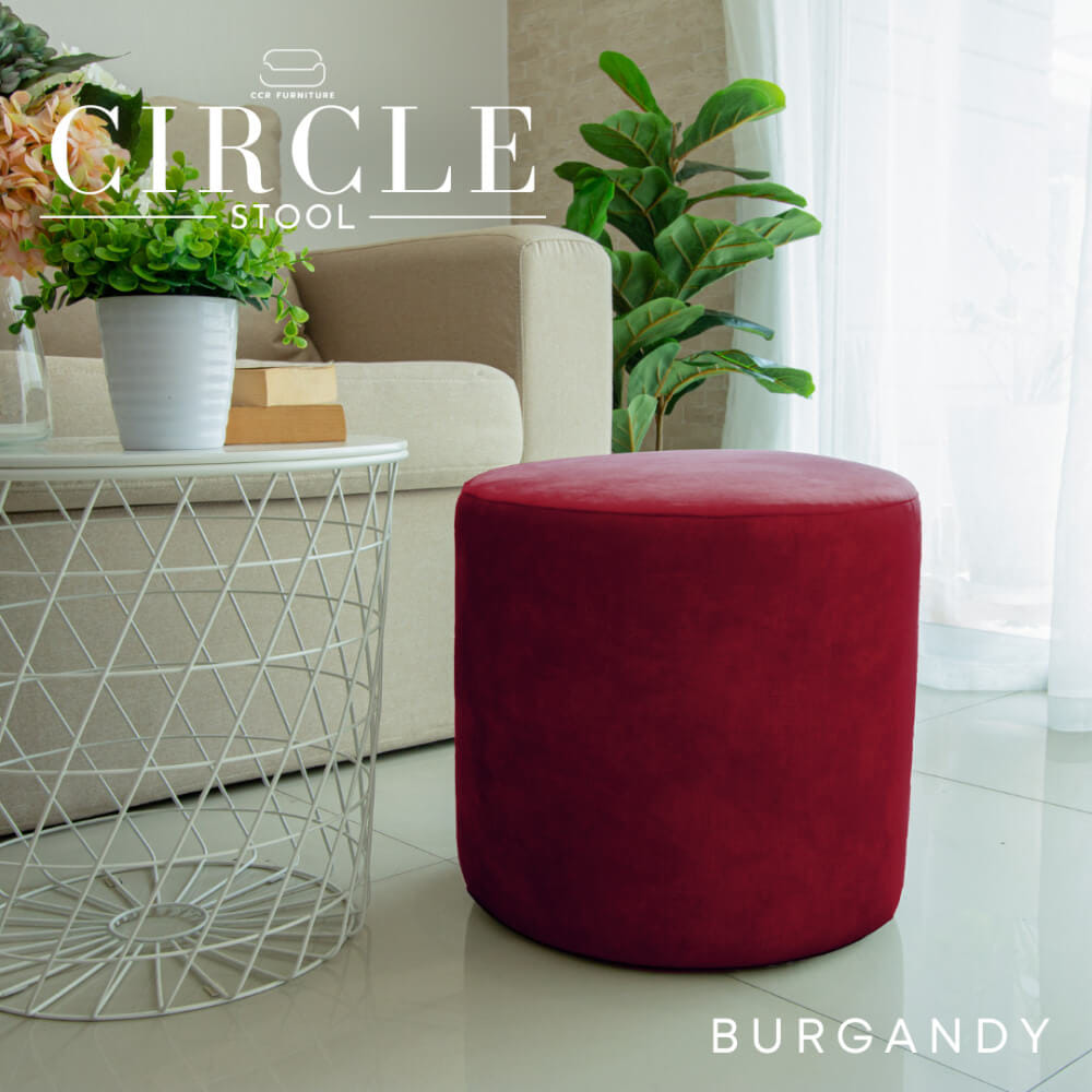 สตูลทรงกลม CCR FURNITURE รุ่น CIRCLE STOOL สีแดง (Burgundy) 40x40ซม.