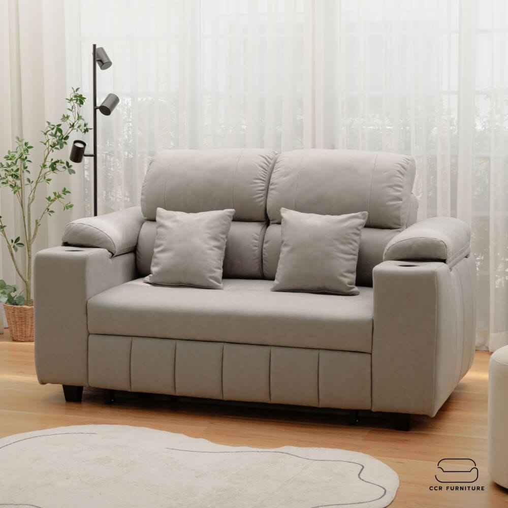 โซฟาเบด CCR FURNITURE รุ่น FLORIDA (ฟอริดา) ขนาด 177 cm. ผ้า ACANTARA สีเทา (ZO637-05) พร้อมที่วางแก้ว และที่เก็บของ_10