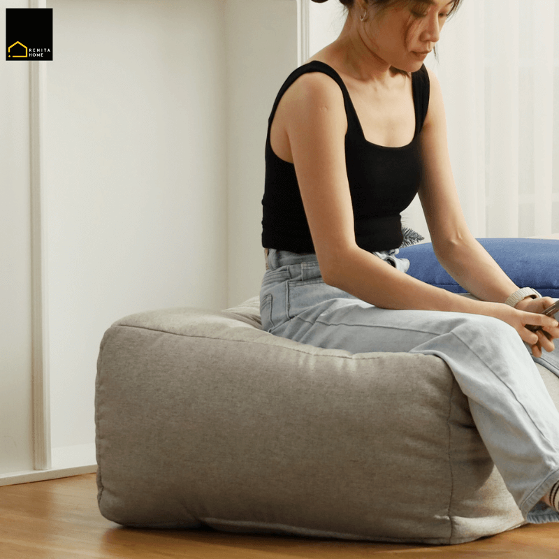 เบาะนั่งทรงสี่เหลี่ยม RENITA HOME รุ่นTOFU POUF สีส้ม
