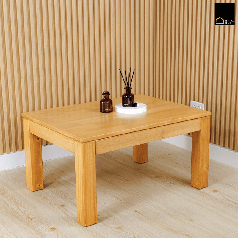โต๊ะกลาง RENITA HOME รุ่น NAN ไม้ยางพาราแท้ ขนาด 80X60X42 ซม. สีไม้ธรรมชาติ