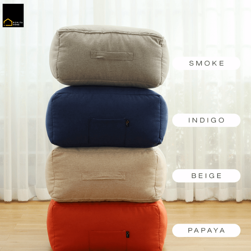 เบาะนั่งทรงสี่เหลี่ยม RENITA HOME รุ่นTOFU POUF สีกรม
