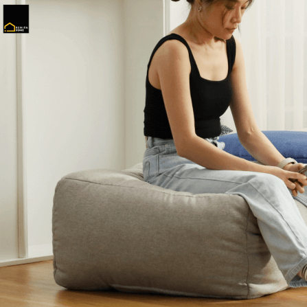 เบาะนั่งทรงสี่เหลี่ยม RENITA HOME รุ่นTOFU POUF สีส้ม_1