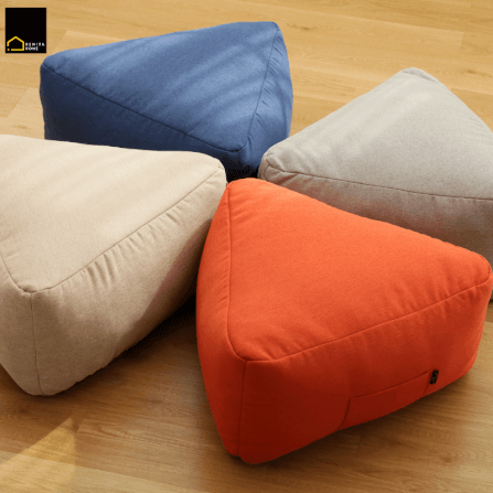 เบาะนั่งทรงสามเหลี่ยม RENITA HOME รุ่นONIGIRI POUF สีกรม_4