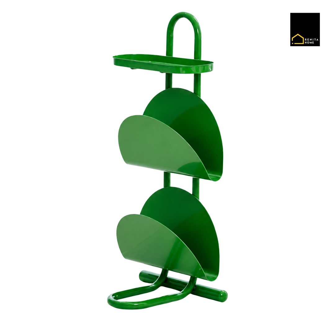โต๊ะข้าง RENITA HOME FELIX SIDE TABLE พร้อมชั้นวางหนังสือ สีเขียว_1