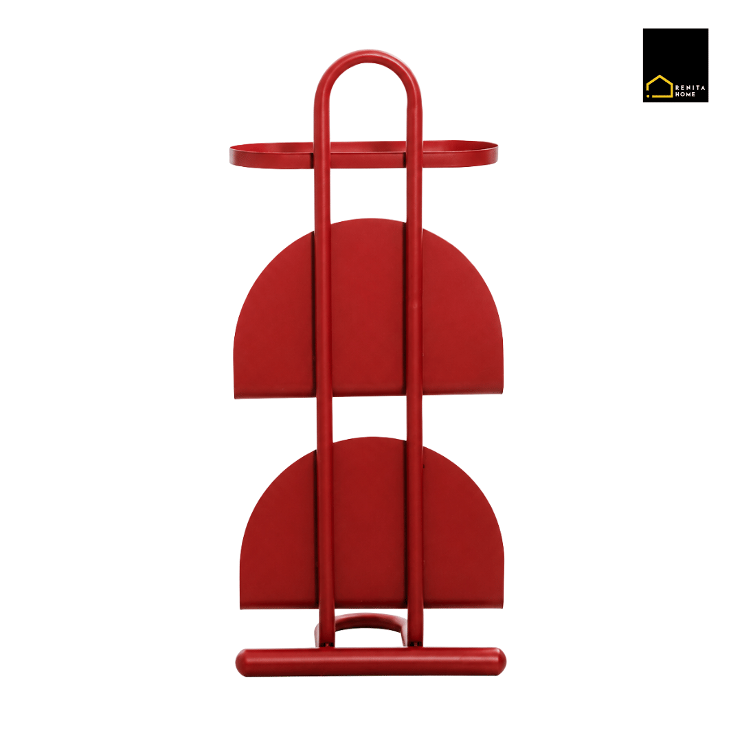 โต๊ะข้าง RENITA HOME FELIX SIDE TABLE พร้อมชั้นวางหนังสือ สีแดง_2