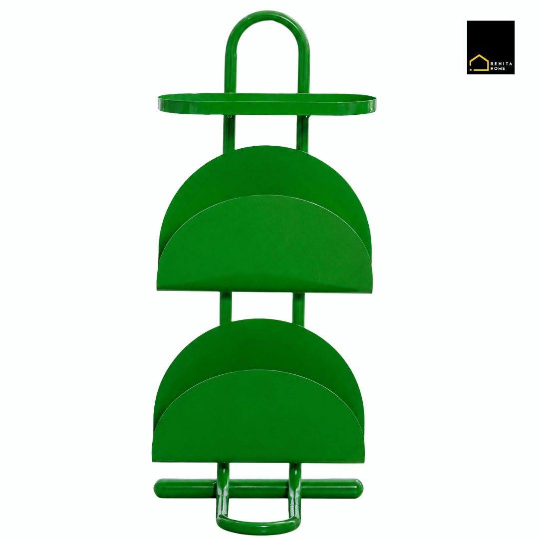 โต๊ะข้าง RENITA HOME FELIX SIDE TABLE พร้อมชั้นวางหนังสือ สีเขียว_2
