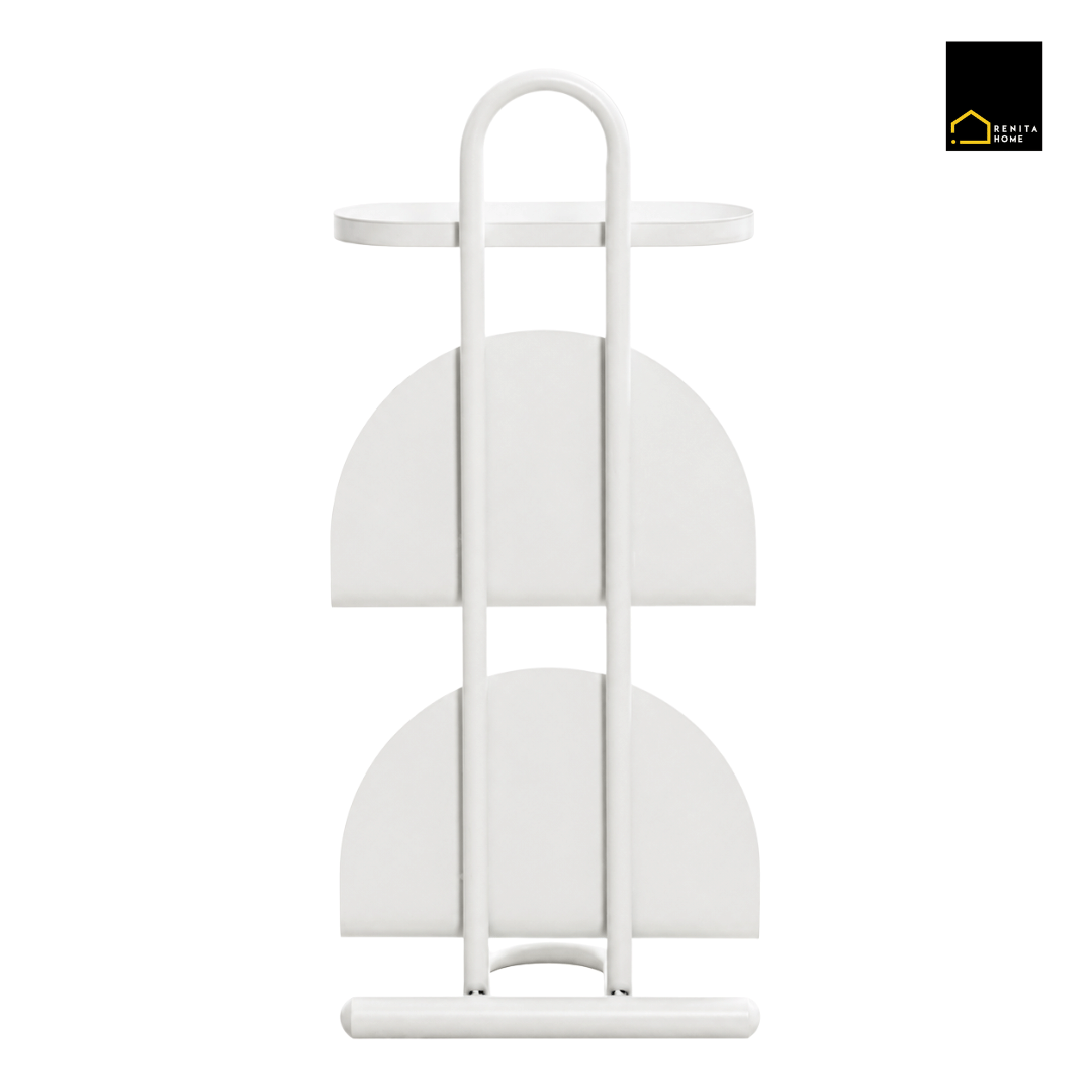 โต๊ะข้าง RENITA HOME FELIX SIDE TABLE พร้อมชั้นวางหนังสือ สีขาว_3