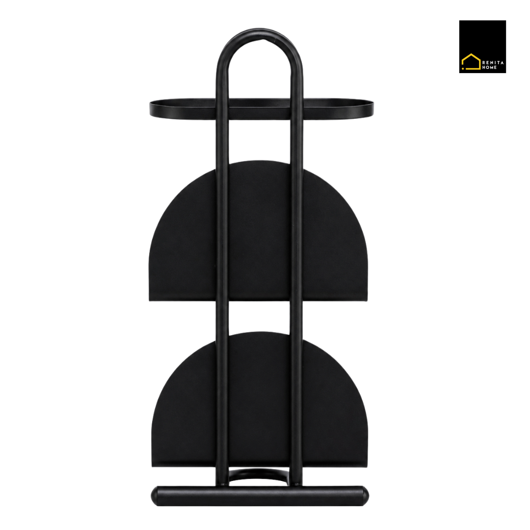 โต๊ะข้าง RENITA HOME FELIX SIDE TABLE พร้อมชั้นวางหนังสือ สีดำ_3