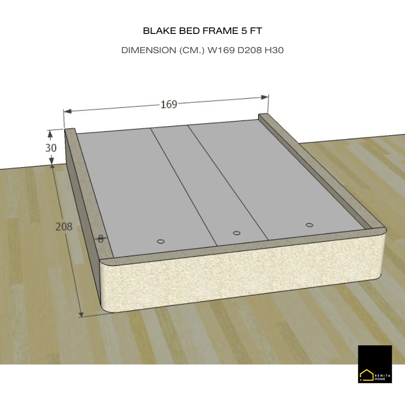  ฐานเตียง 5 ฟุต RENITA HOME รุ่น BLAKE สีน้ำตาล_6