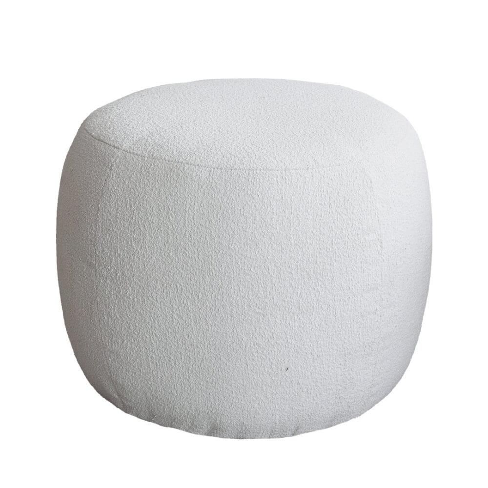 สตูลขนแกะเทียมทรงกลม RENITA HOME รุ่น RUSSELL STOOL สีขาว 52x40ซม._0