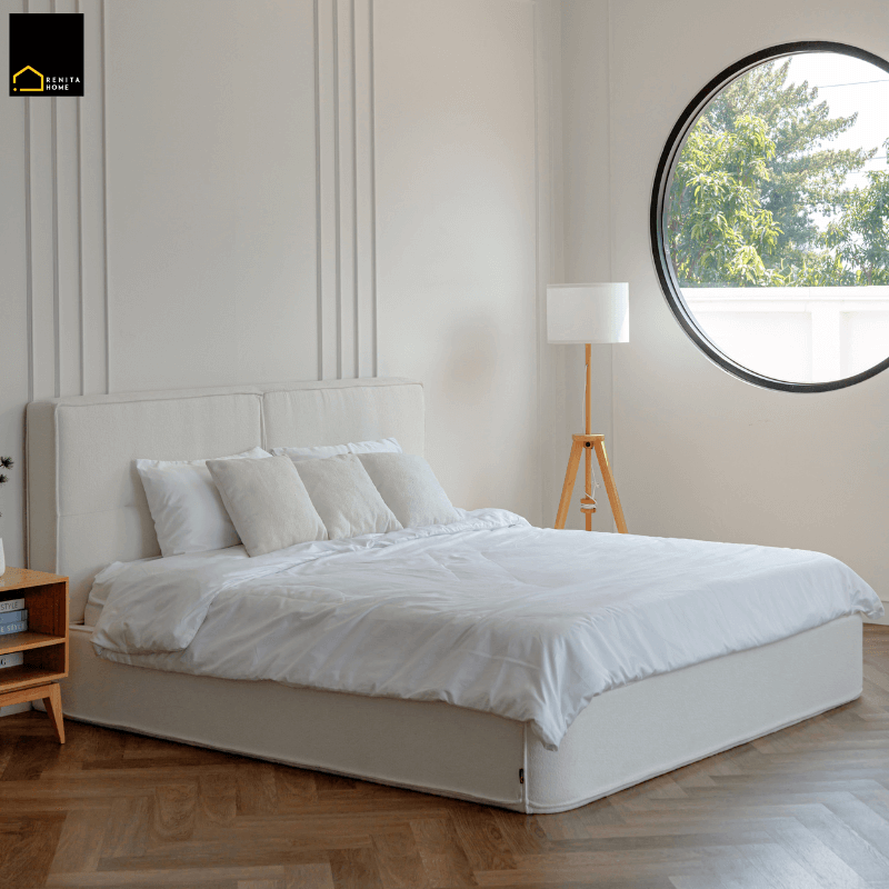 เตียงนอน 6 ฟุต RENITA HOME รุ่น Cleo สีครีม_1