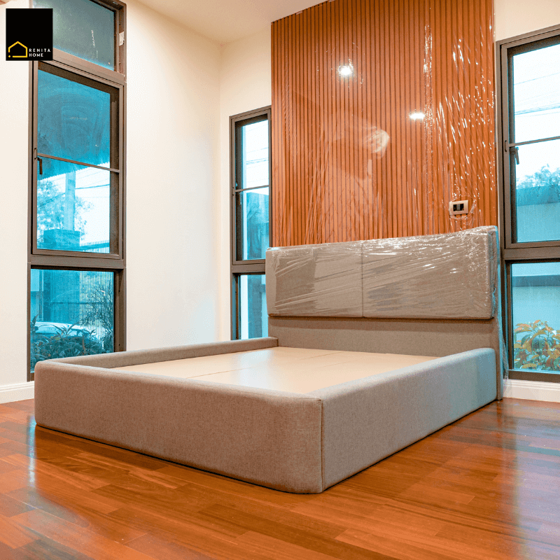 เตียงนอน 3.5 ฟุต RENITA HOME รุ่น BEN สีเทา_1