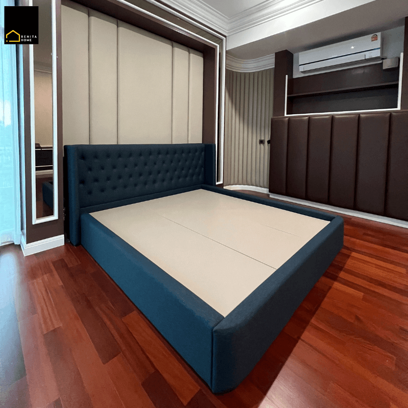 เตียงนอน 6 ฟุต RENITA HOME รุ่น GRETA สีน้ำเงิน_1