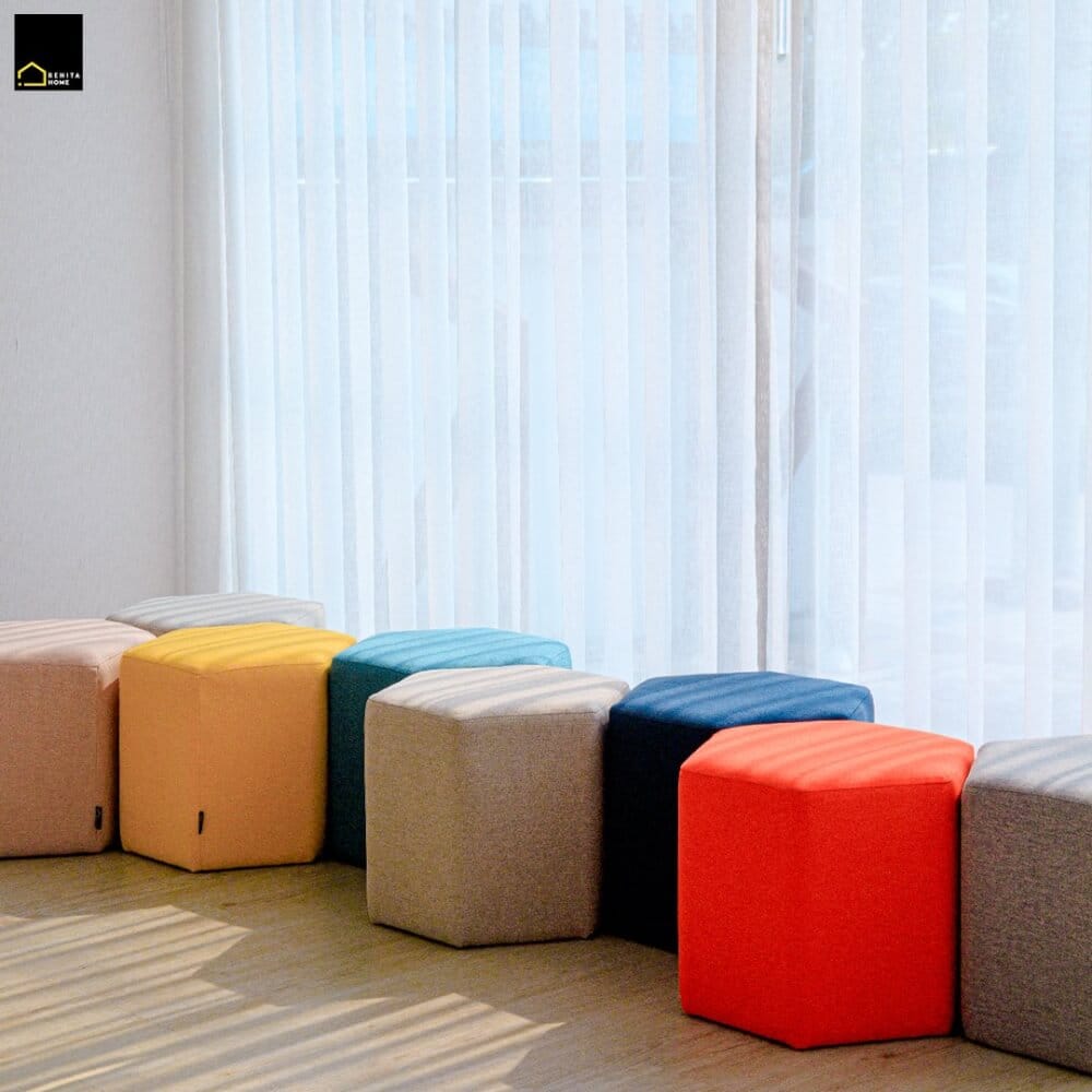 สตูลทรงหกเหลี่ยม RENITA HOME รุ่น HEXii STOOL สีน้ำเงิน 45x40ซม._2