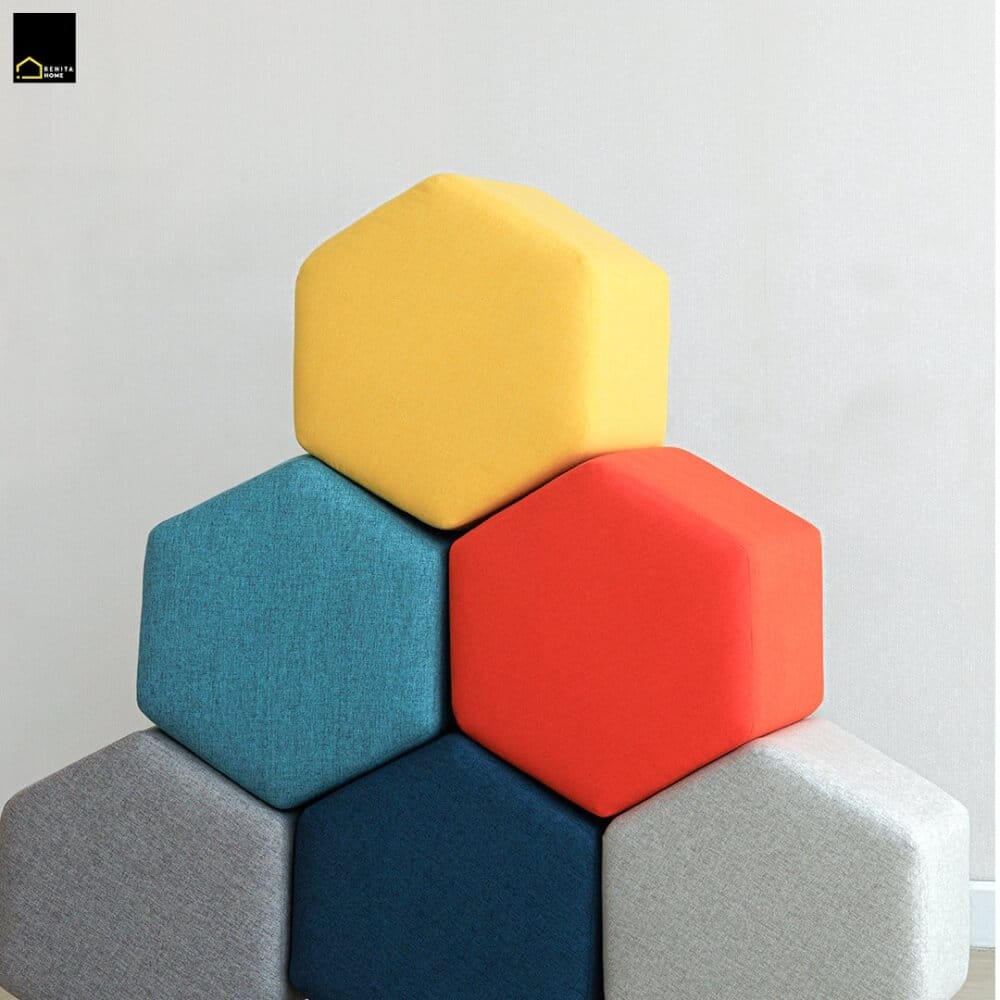 สตูลทรงหกเหลี่ยม RENITA HOME รุ่น HEXii STOOL สีน้ำเงิน 45x40ซม._4