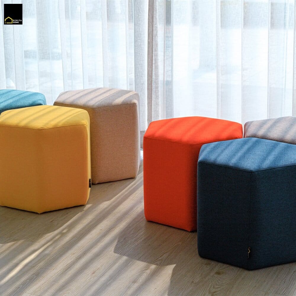 สตูลทรงหกเหลี่ยม RENITA HOME รุ่น HEXii STOOL สีน้ำเงิน 45x40ซม._5