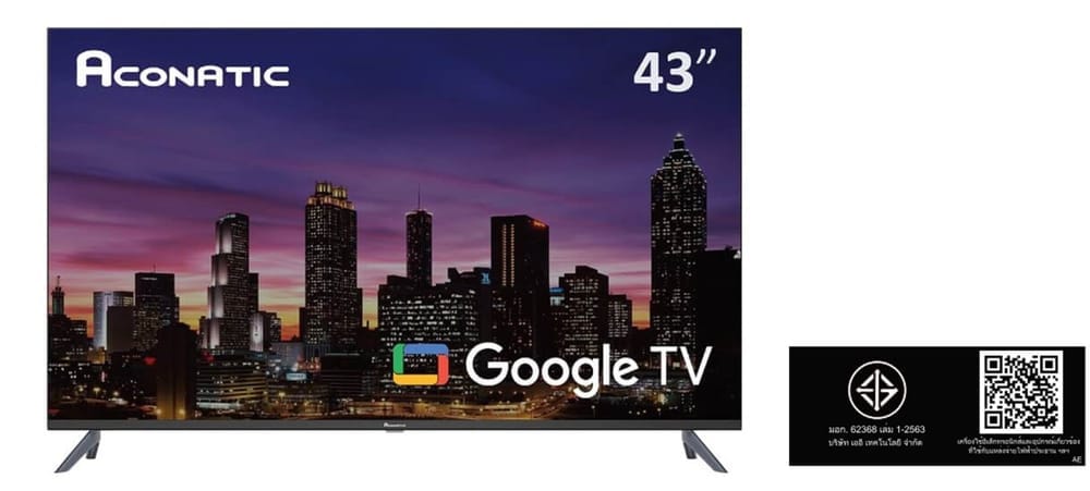 แอลอีดี ทีวี 43 นิ้ว ACONATIC 43HS701AN GOOGLE ทีวี HD  (รับประกัน 3 ปี)