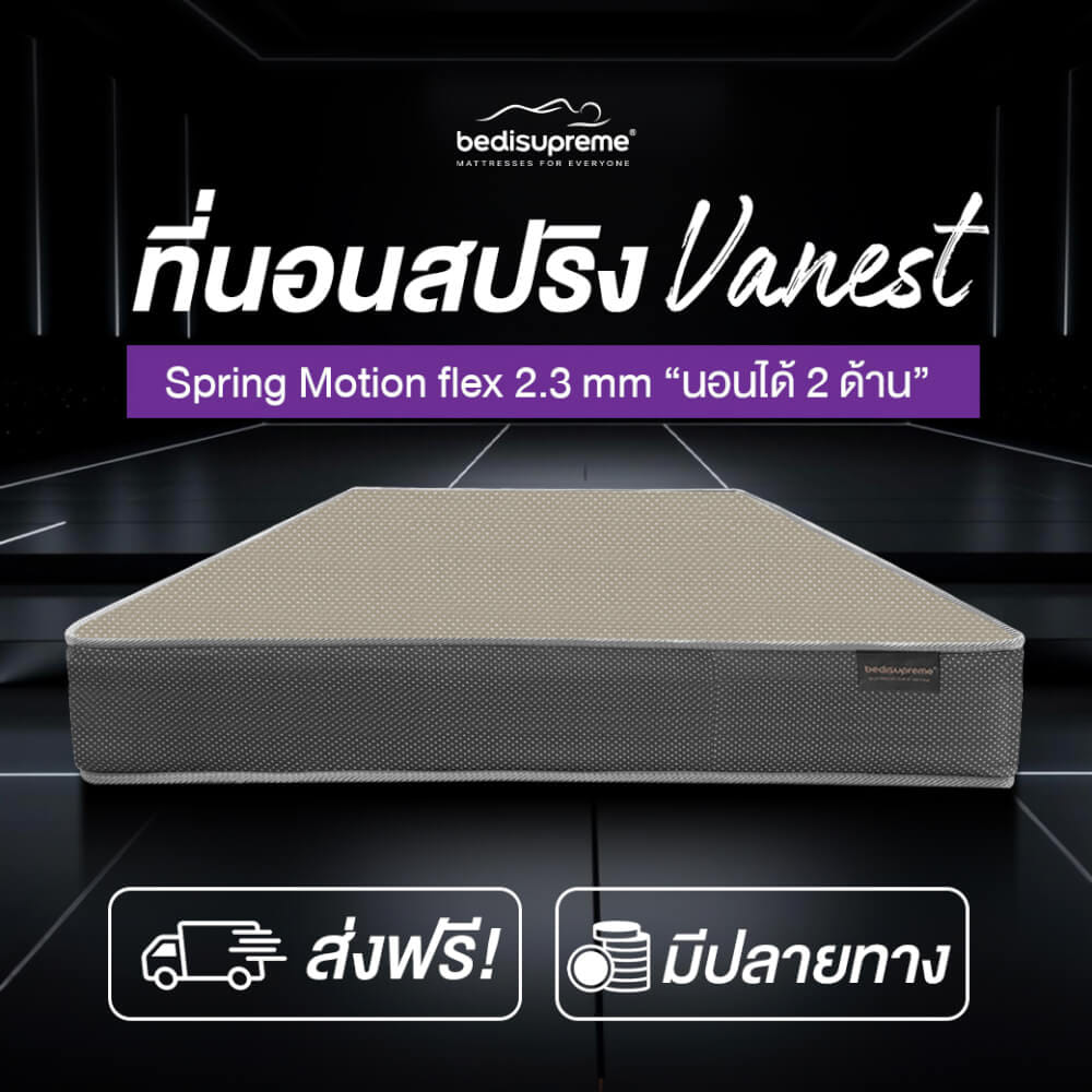 ที่นอน 3 ฟุต BEDISUPREME รุ่น VANEST+ หนา 8 นิ้ว สีน้ำตาล