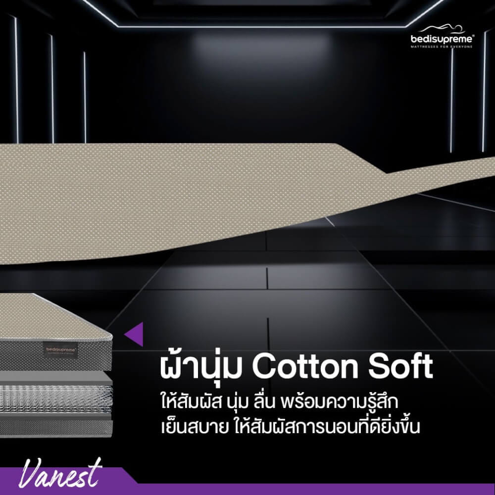 ที่นอน 3 ฟุต BEDISUPREME รุ่น VANEST+ หนา 8 นิ้ว สีน้ำตาล