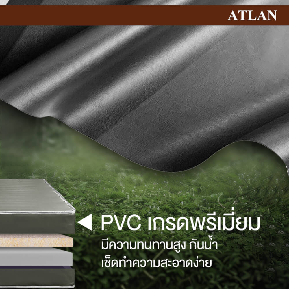 ที่นอน 3.5 ฟุต BEDISUPREME รุ่น ATLAN หนา 6 นิ้ว หนังPVC สีเทา