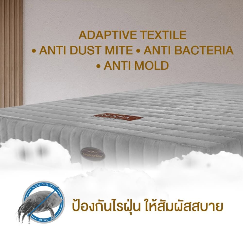 ที่นอน 6 ฟุต BEDISUPREME รุ่น RESTA หนา 9 นิ้ว หุ้มผ้า COTTON VELOUR