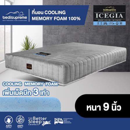 ที่นอน 3.5 ฟุต BEDISUPREME รุ่น ICEGIA หนา 9 นิ้ว หุ้มผ้า COTTON VELOUR_1