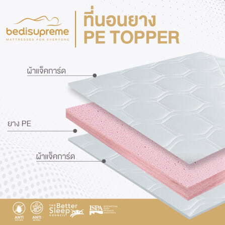 แผ่นรองนอนยาง PE 5 ฟุต BEDISUPREME หุ้มผ้าแจ็คการ์ด หนา 2 นิ้ว_2