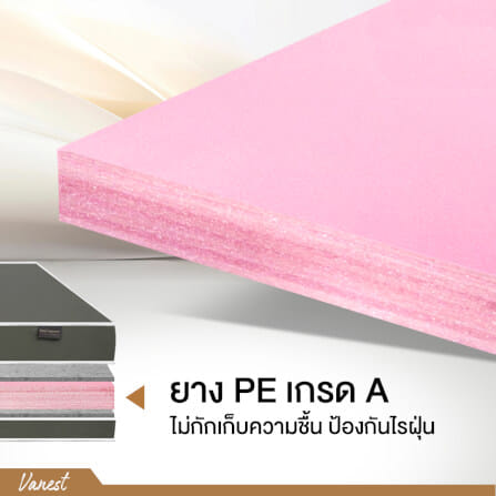 ที่นอนยางPE 3 ฟุต BEDIUPREME หุ้มหนังPVC สีเทา รุ่น VANEST หนา 6 นิ้ว_3