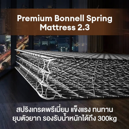 ที่นอนสปริง 3 ฟุต BEDISUPREME รุ่น HOTEL DELUXE หุ้มผ้าริ้วเทา_3
