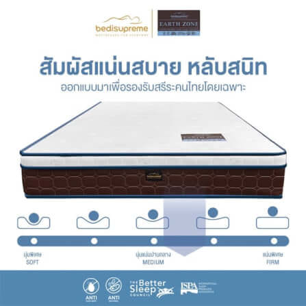 ที่นอนเมมโมรี่โฟมอัลตร้าไฮบริด 3.5 ฟุต BEDISUPREME รุ่น EARTHZONE หนา 10 นิ้ว_4