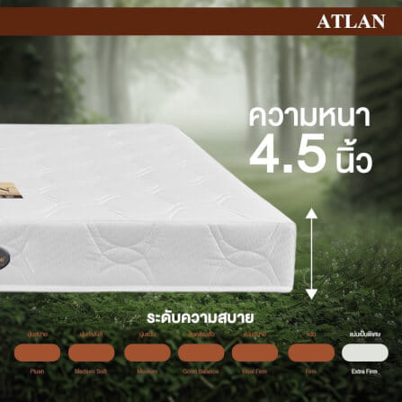 ที่นอน 3.5 ฟุต BEDISUPREME รุ่น ATLAN หนา 4.5 นิ้ว หุ้มผ้าแจ๊คการ์ด_6