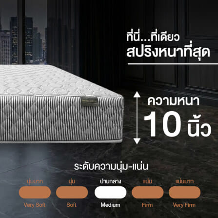 ที่นอนพ็อกเก็ตสปริง 3.5 ฟุต BEDISUPREME รุ่น HOTEL ROYAL หุ้มผ้าริ้วเทา_6