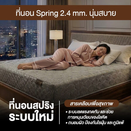 ที่นอนสปริง 3.5 ฟุต BEDISUPREME รุ่น HOTEL ELITE หุ้มผ้าริ้วเทา_7