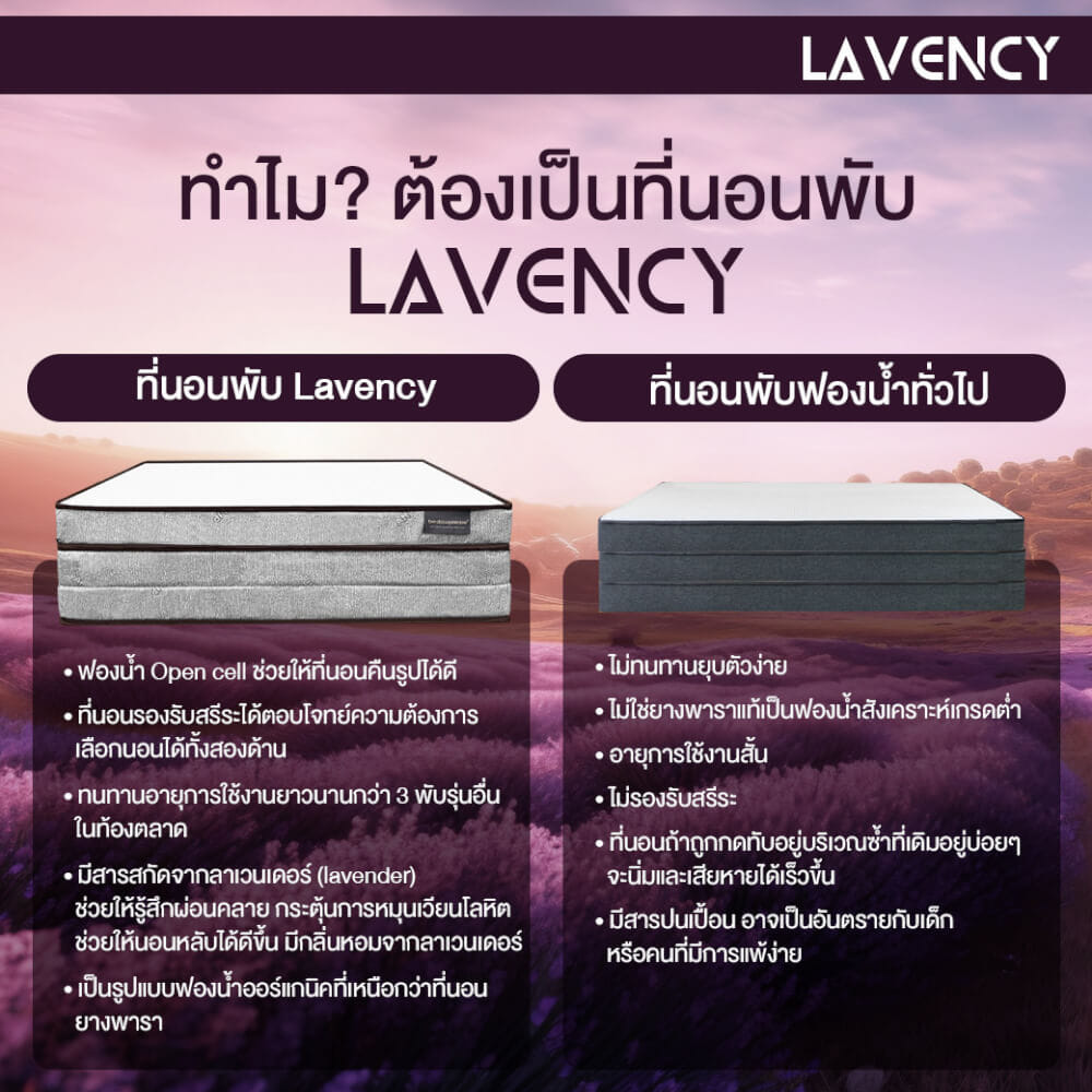 ที่นอน 3 พับ 5 ฟุต BEDISUPREME รุ่น LAVENCY