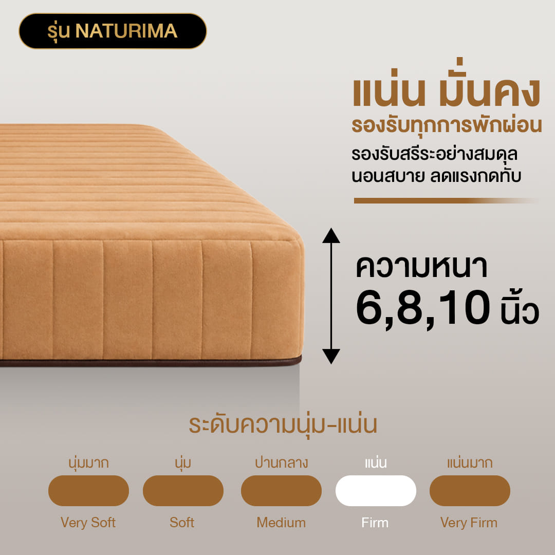 ที่นอนยางพาราแท้ BEDISUPREME ขนาด 6 ฟุต รุ่น NATURIMA หนา 6 นิ้ว_6