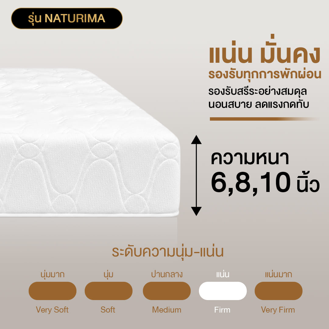ที่นอนยางพาราแท้ BEDISUPREME ขนาด 5 ฟุต หุ้มผ้าแจ๊คการ์ด รุ่น NATURIMA หนา 6 นิ้ว_6