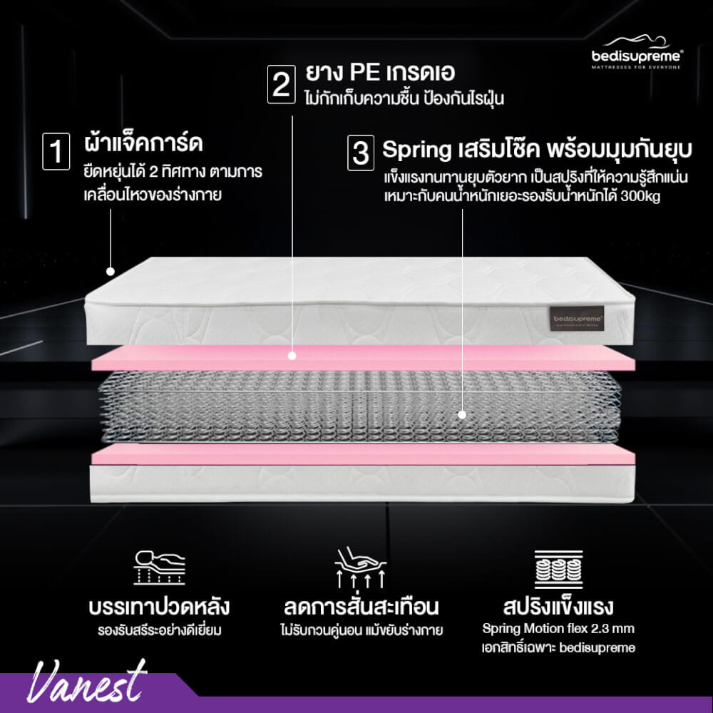 ที่นอน 3 ฟุต BEDISUPREME รุ่น Vanest หนา 9 นิ้ว_2